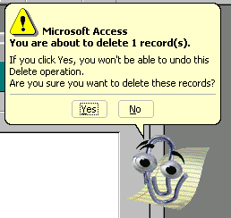 Delete confirmation message