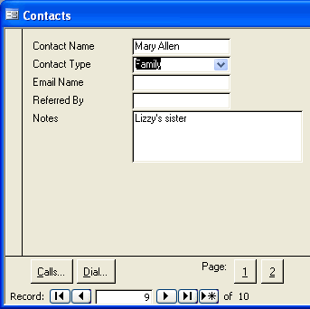 Contacts Form