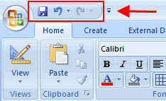 Quick Access toolbar