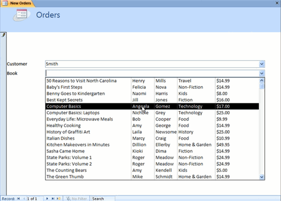 New Orders Form