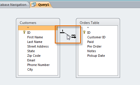 Clicking the join line to edit its direction