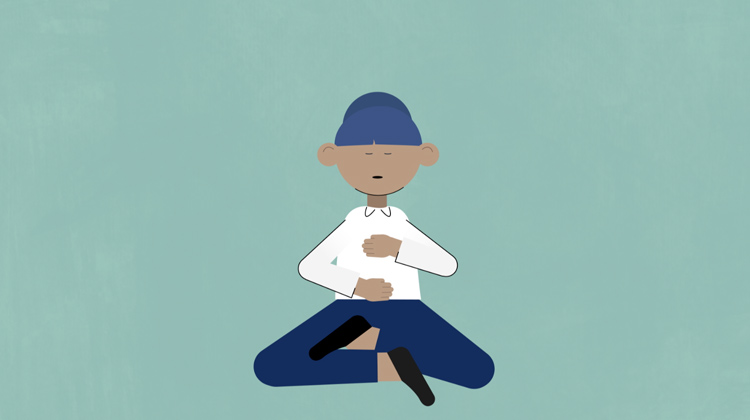 illustration of a woman meditating