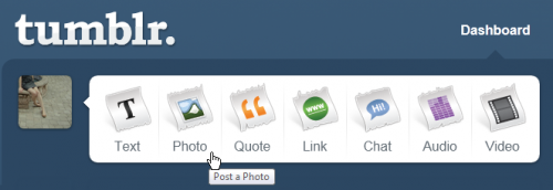 Screenshot of Tumblr