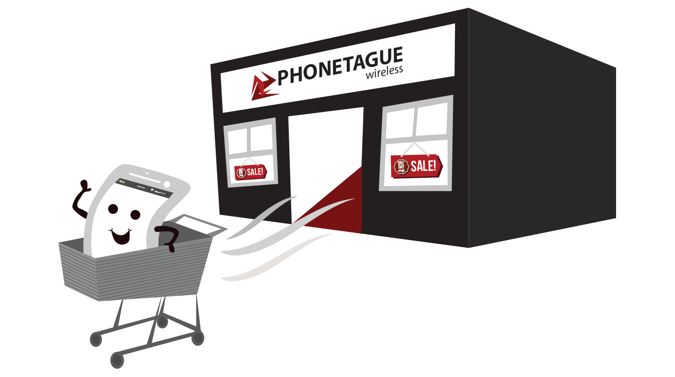 illustration of a cell phone store