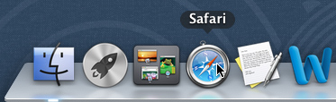 opening Safari on the dock