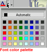 Font Color Palette