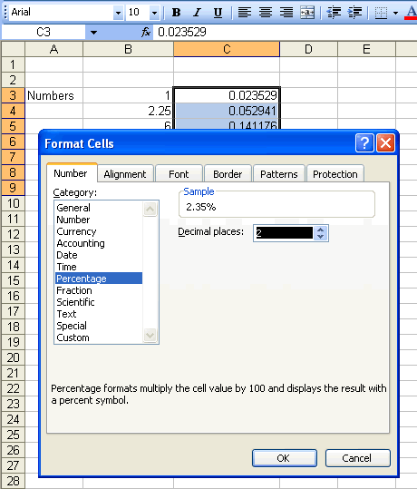 The Number Tab on the Format Cells Dialog Box