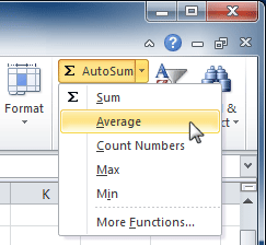 AutoSum command