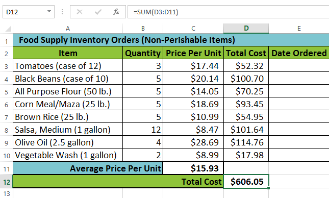 Screenshot of Excel 2013