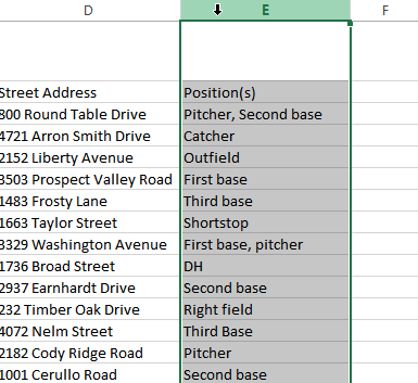 Screenshot of Excel 2013