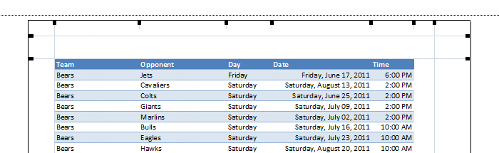 Screenshot of Excel 2013