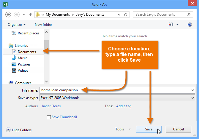 Screenshot of Excel 2013