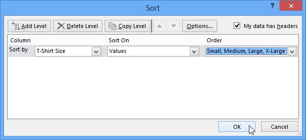 Screenshot of Excel 2013