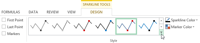 Screenshot of Excel 2013