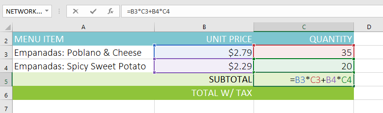 Creating a complex formula