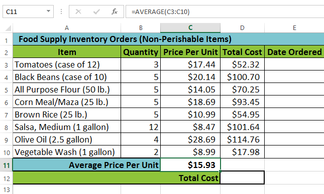 Screenshot of Excel 2013