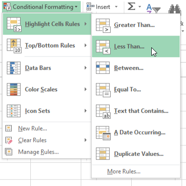 screenshot of excel 2013