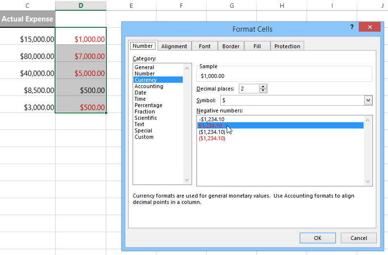 screenshot of excel 2013