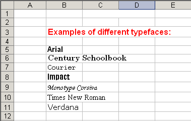 Typeface Examples