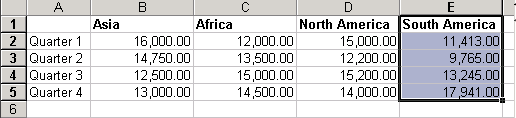 Select Cell Range for New Data