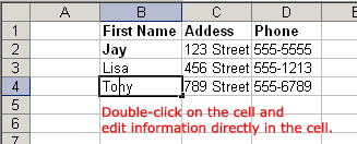 Direct Cell Editing