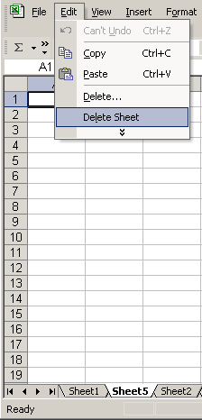 Edit and Delete Sheet Menu Selections