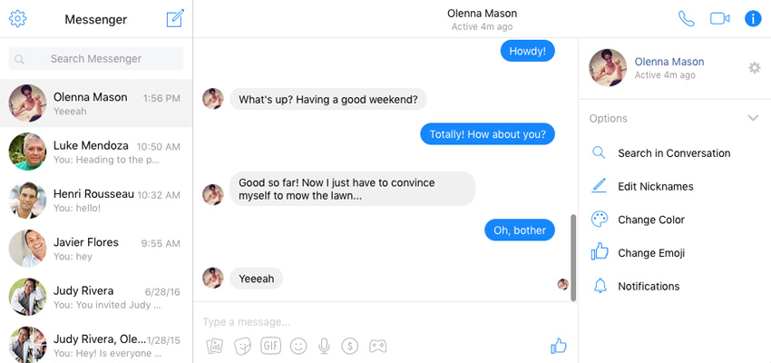 the facebook messages inbox