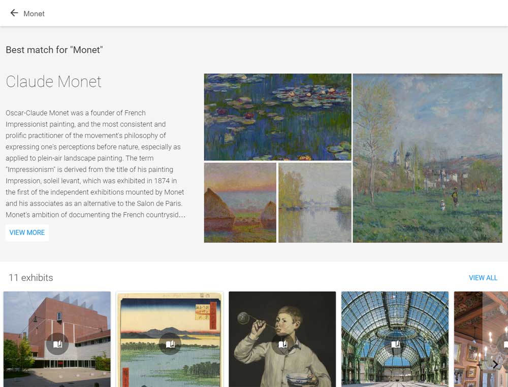 Google Art Project search tool