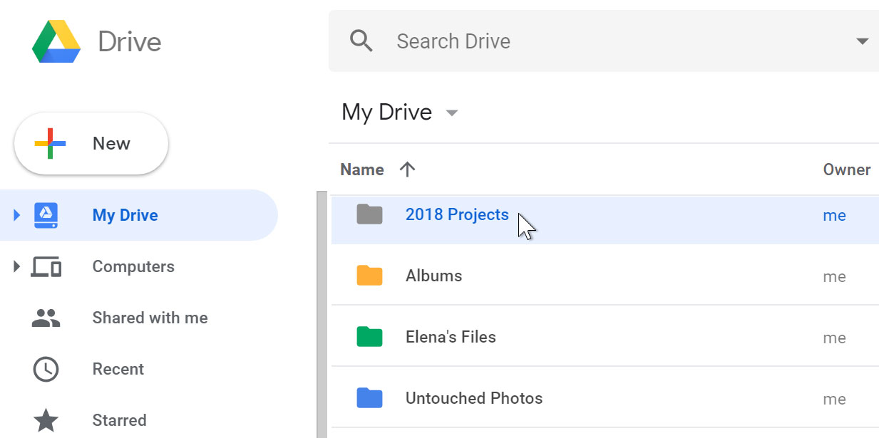 Folder on Drive. 