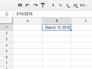 Checking the date format in the formula bar