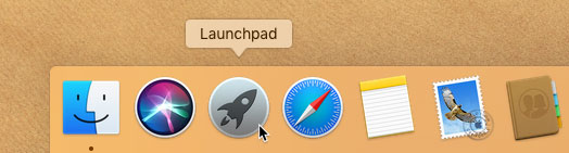 screenshot of the Launchpad icon in the Dock