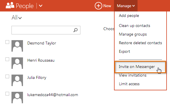 Screenshot of Microsoft account