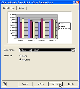 Excel 2002's chart wizard - page 2