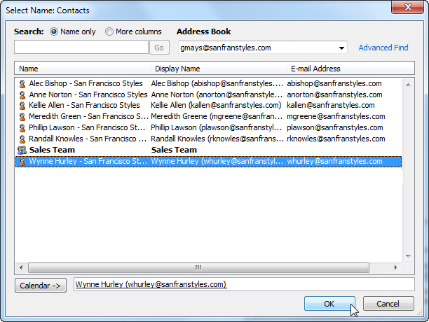 Screenshot of Microsoft Outlook 2010