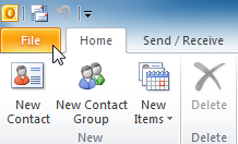 Screenshot of Microsoft Outlook 2010