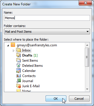 Screenshot of Microsoft Outlook 2010