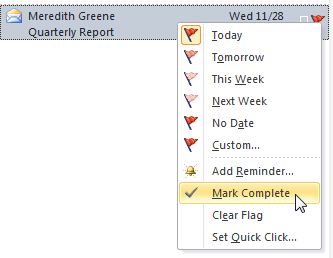 Screenshot of Microsoft Outlook 2010