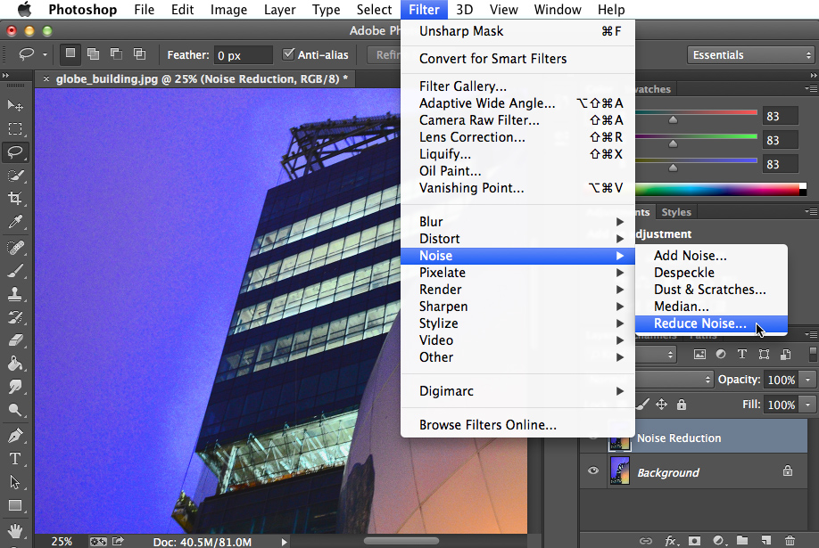 Screenshot of Adobe Photoshop CC