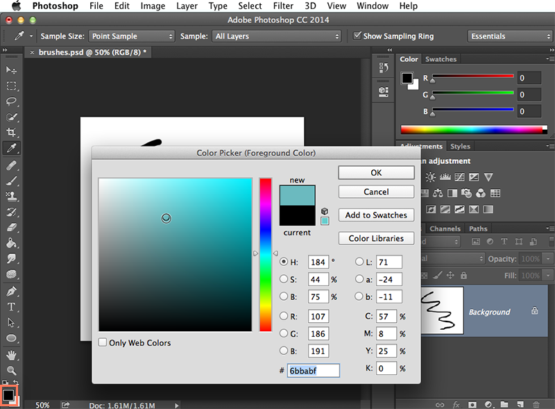 Screenshot of Adobe Photoshop CC