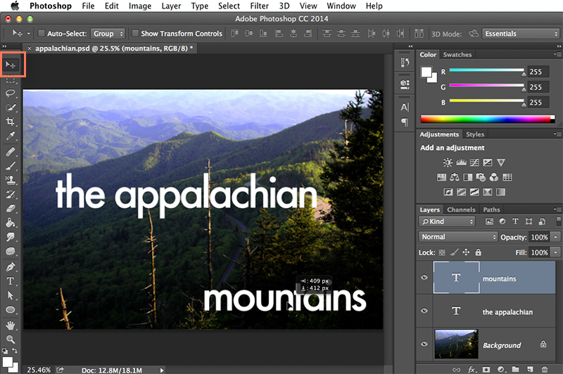 Screenshot of Adobe Photoshop CC