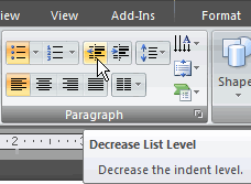 Decrease Indent