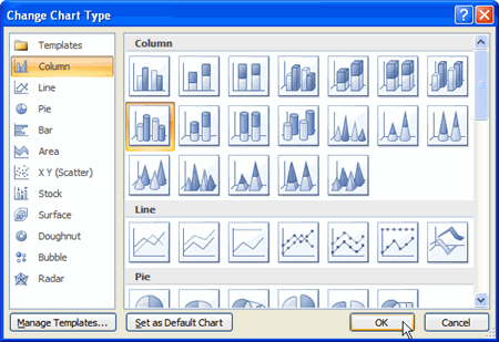 Insert Chart Dialog Box