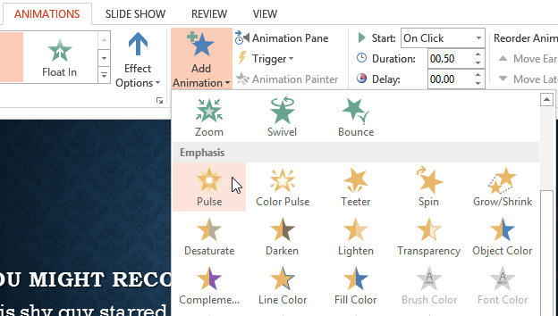 Screenshot of PowerPoint 2013