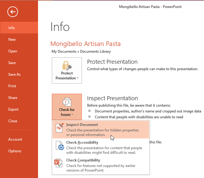 Screenshot of PowerPoint 2013