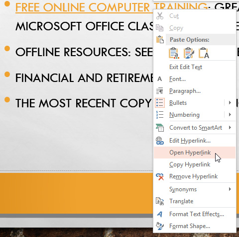 Screenshot of PowerPoint 2013