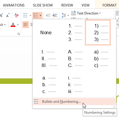 Screenshot of PowerPoint 2013