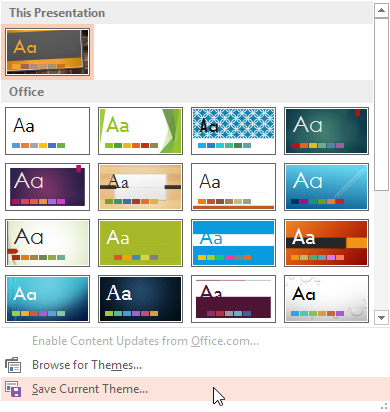 Screenshot of PowerPoint 2013