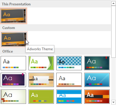 Screenshot of PowerPoint 2013