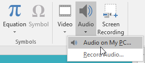 Inserting audio from a file