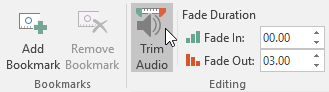 Clicking the Trim Audio command
